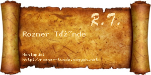 Rozner Tünde névjegykártya