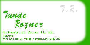 tunde rozner business card